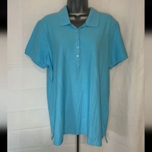 Eddie Bauer Blue Short Sleeve Polo Pro Short Womes Size Extra Large XL NWT